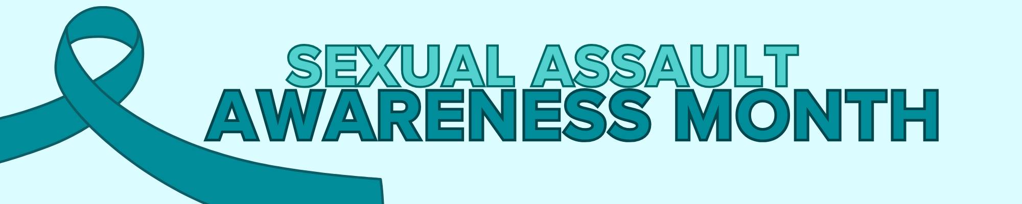 Image of a teal ribbon for Sexual Assault Awareness Month